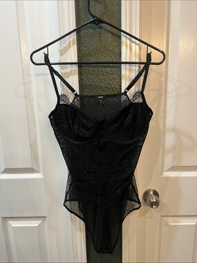 Express Black Lace Underwire Bodysuit